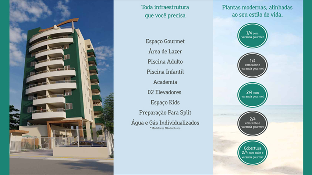 Vendo apartamento vista mar Novo! De 1 a 2 quartos na Praia do Flamengo!