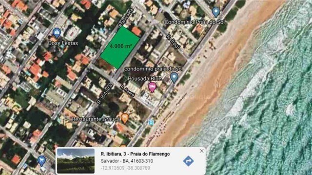 Vendo Área 4.000m² com duas frentes na Praia do Flamengo, Salvador